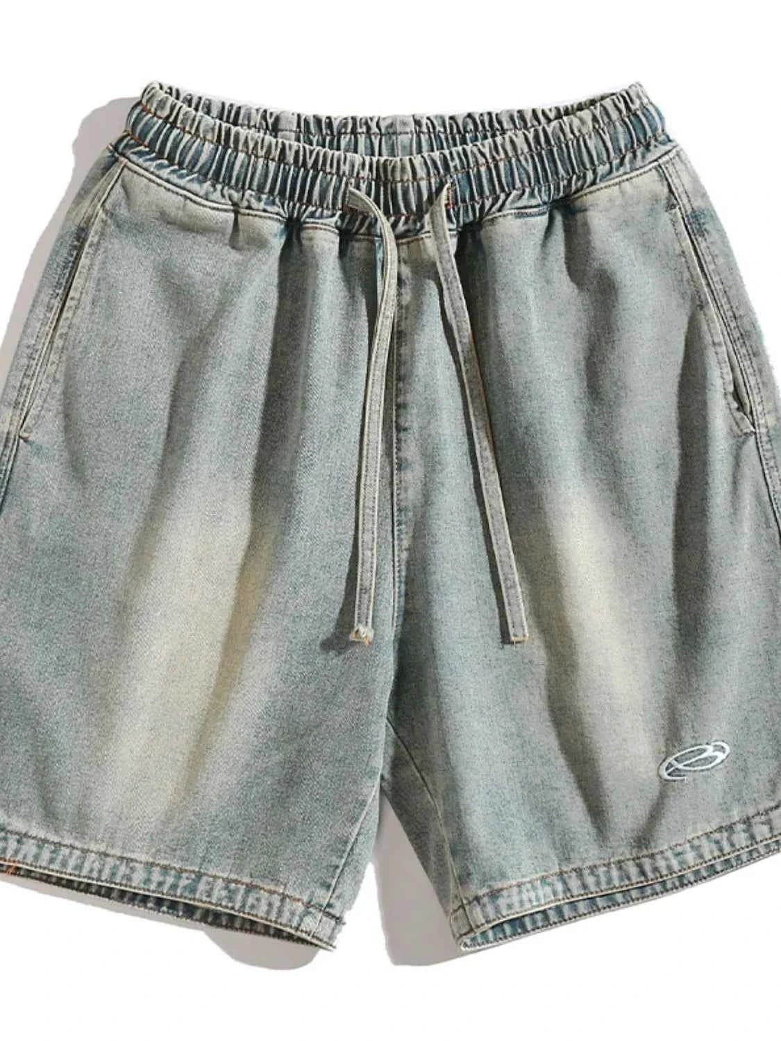 Men's Plus Size Drawstring Denim Shorts