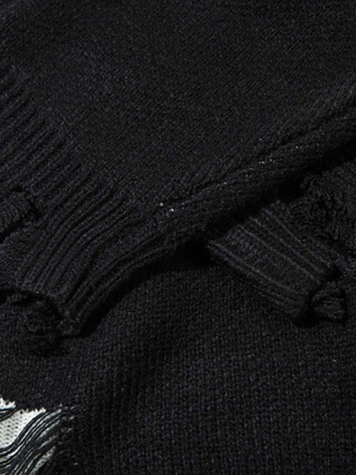 Men's Distressed Chain Detail Oversized Sweater