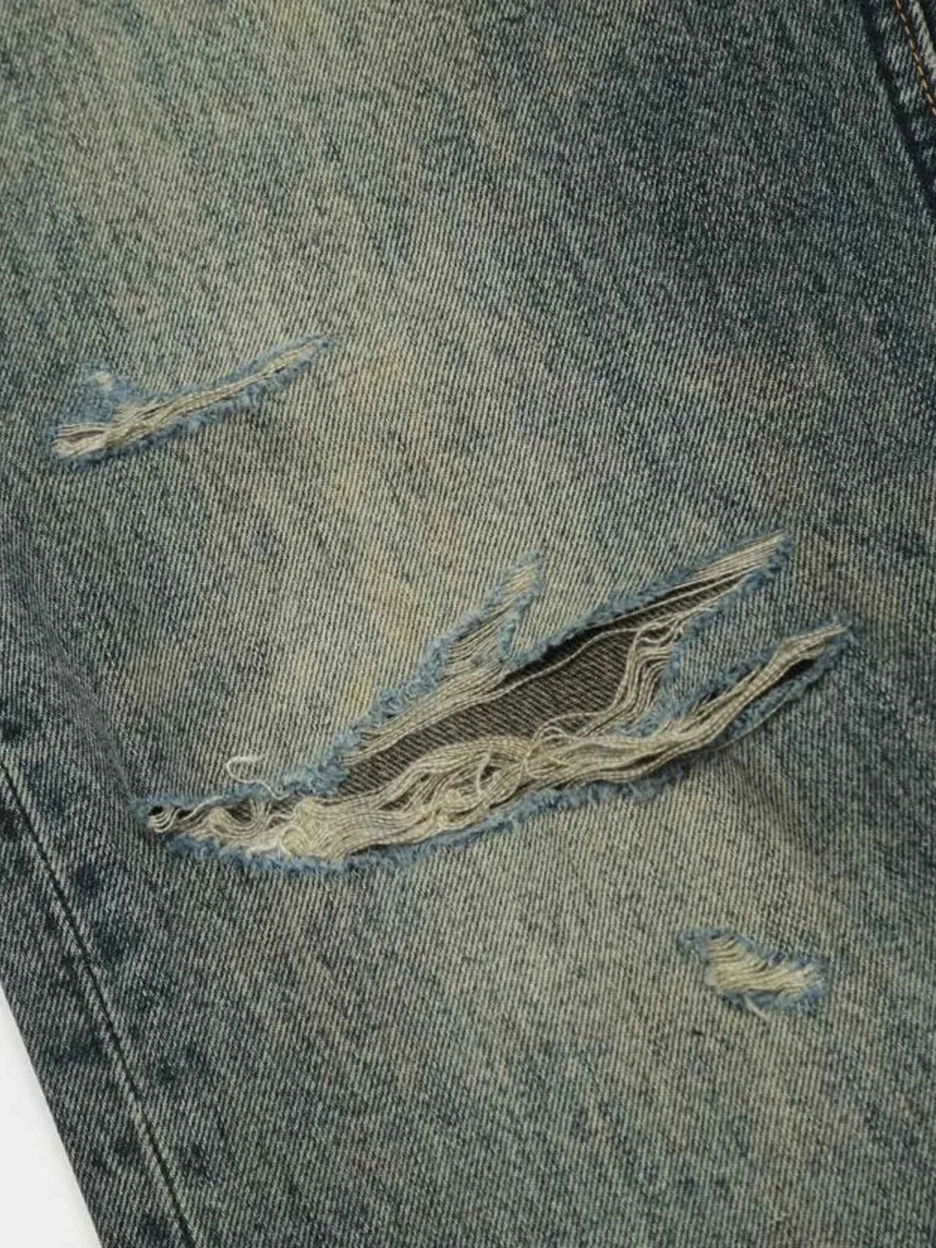 Men's Vintage Distressed Flare Jeans