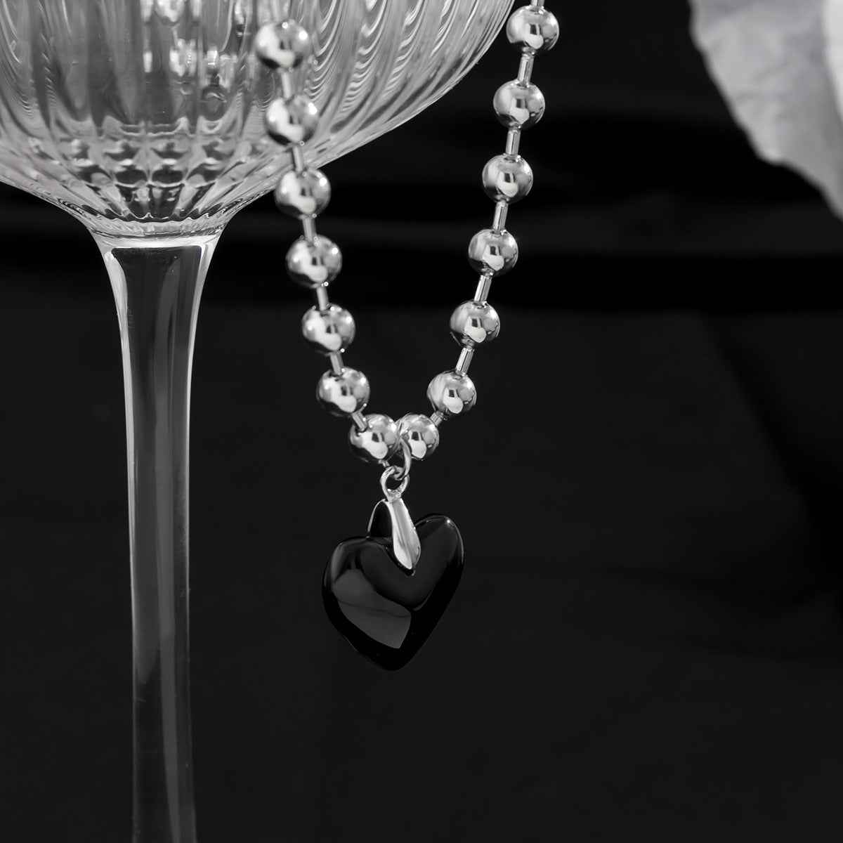 Black Heart Pendant Necklace - Damned Threads