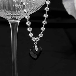 Black Heart Pendant Necklace - Damned Threads
