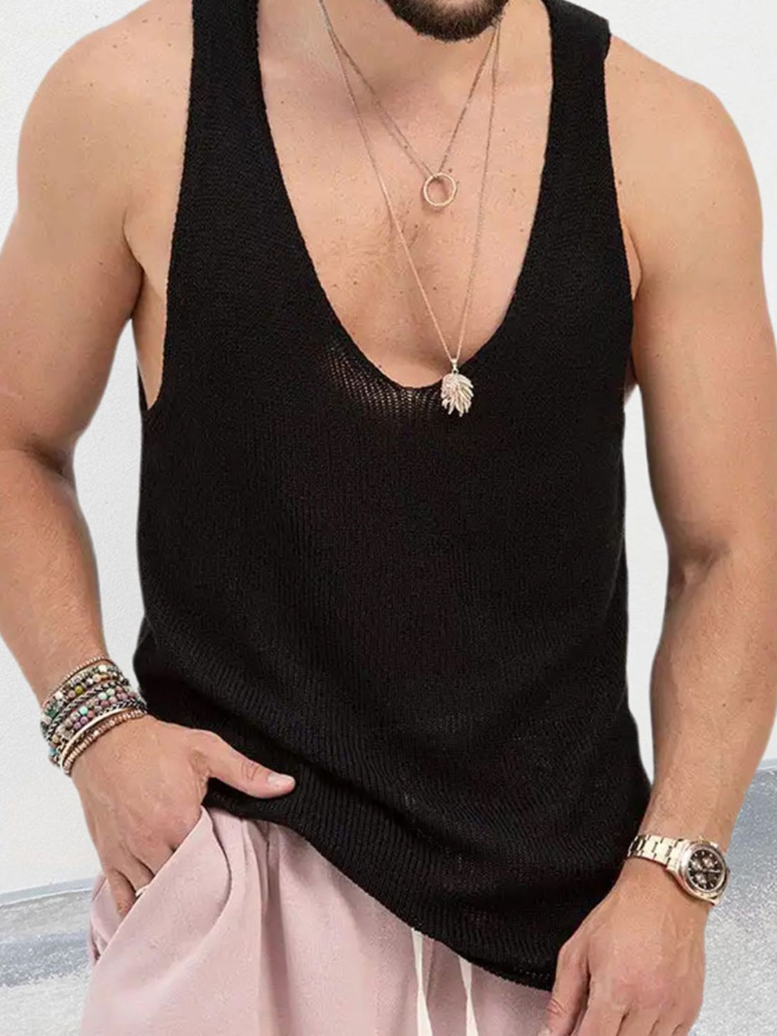 Men's Scoop Neck Knit Tank - Damned Threads