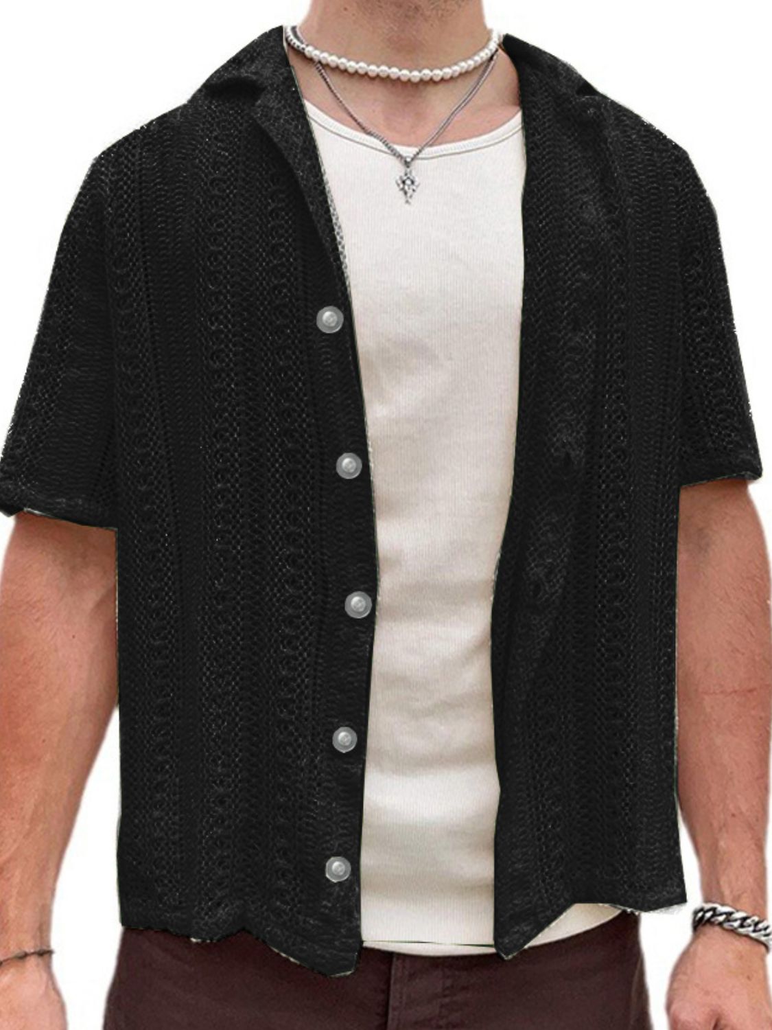 Men's Full Size Button Down Short Sleeve Shirt Plus Size - Damned Threads