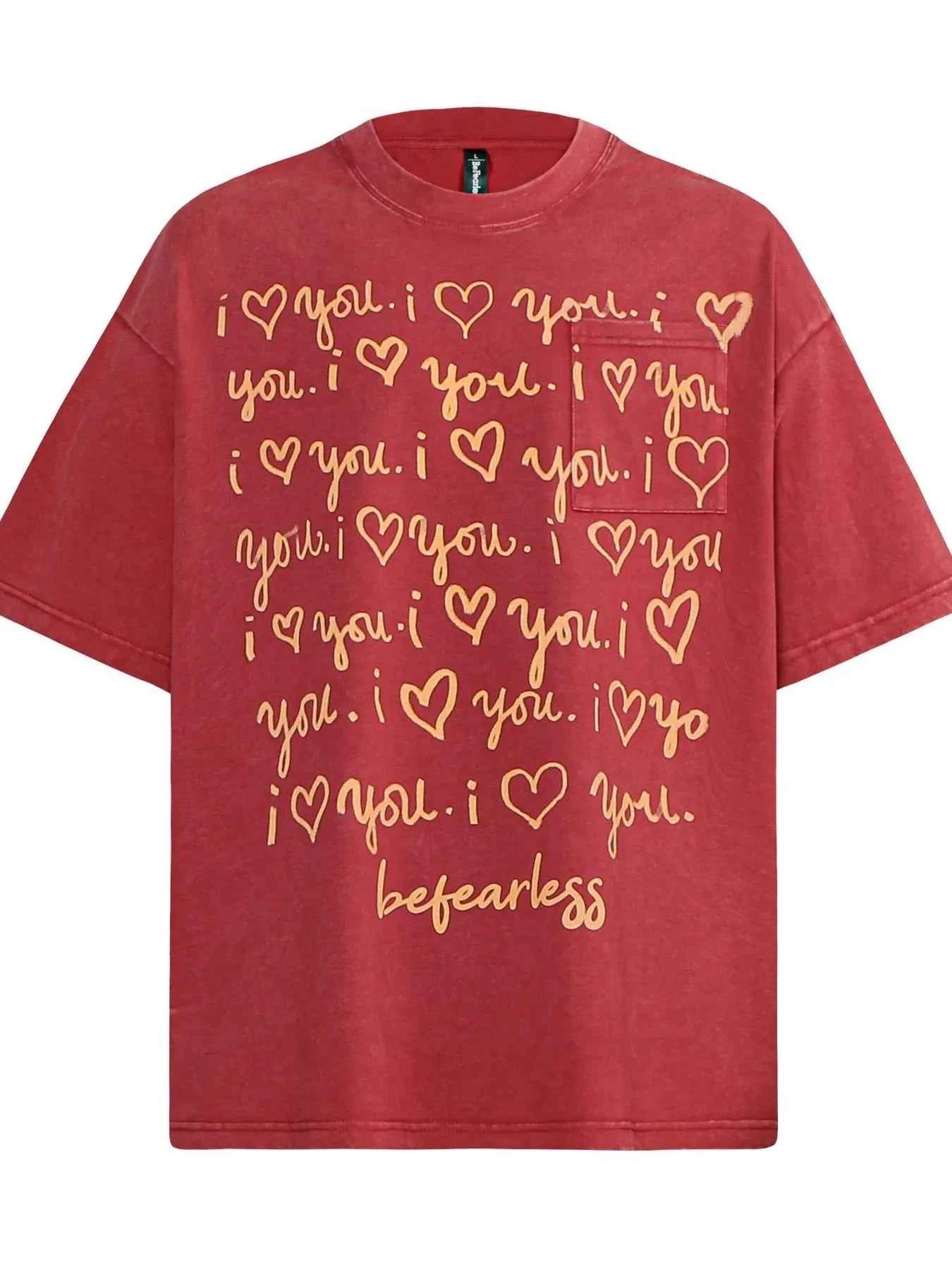 Men's Letter Round Neck Short Sleeve T-Shirt
