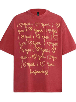 Men's Letter Round Neck Short Sleeve T-Shirt