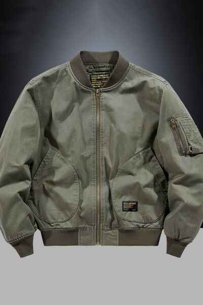Men's Plus Size Zip Up Baseball Collar Bomber Jacket - Damned Threads