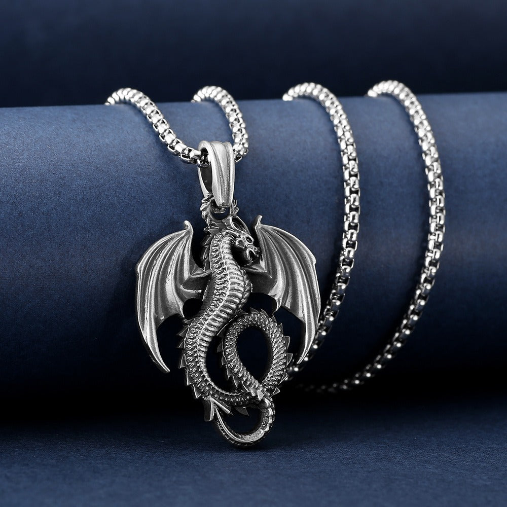 Dragon In Flight Necklace - Damned Threads