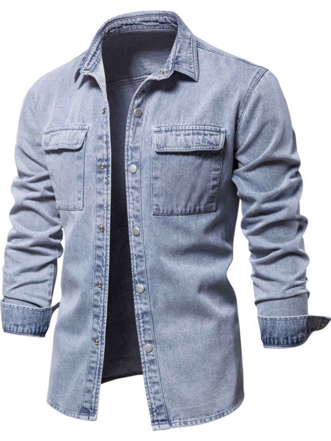 Men's Button Down Chest Pocket Denim Jacket - Damned Threads