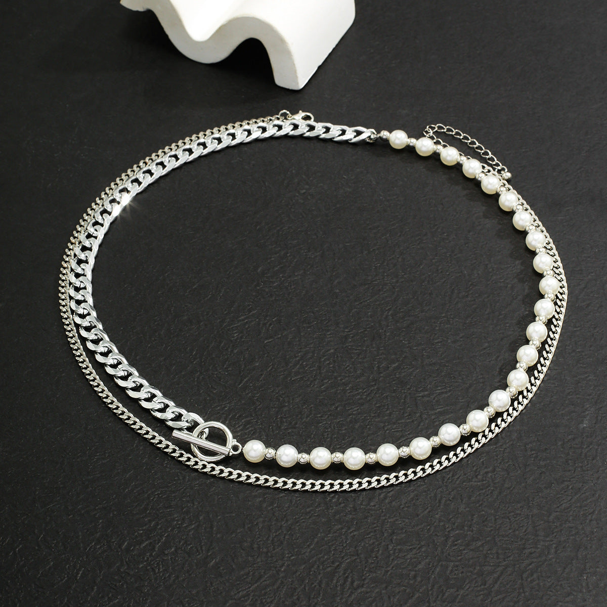 Fashion-Splicing Pearl Double Layer Necklace - Damned Threads