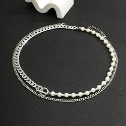 Fashion-Splicing Pearl Double Layer Necklace - Damned Threads