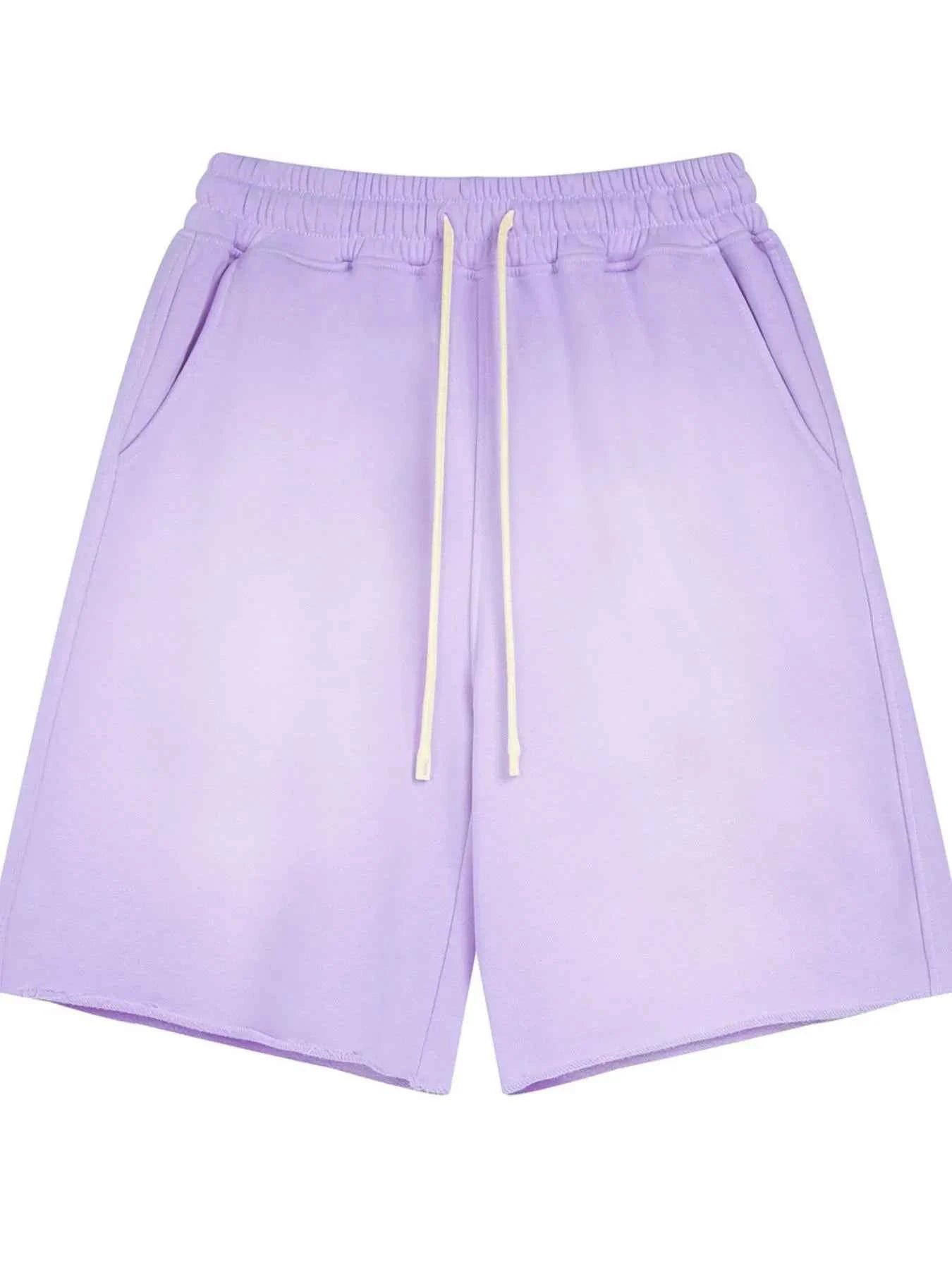 Men's Raw Edge Drawstring Casual Shorts