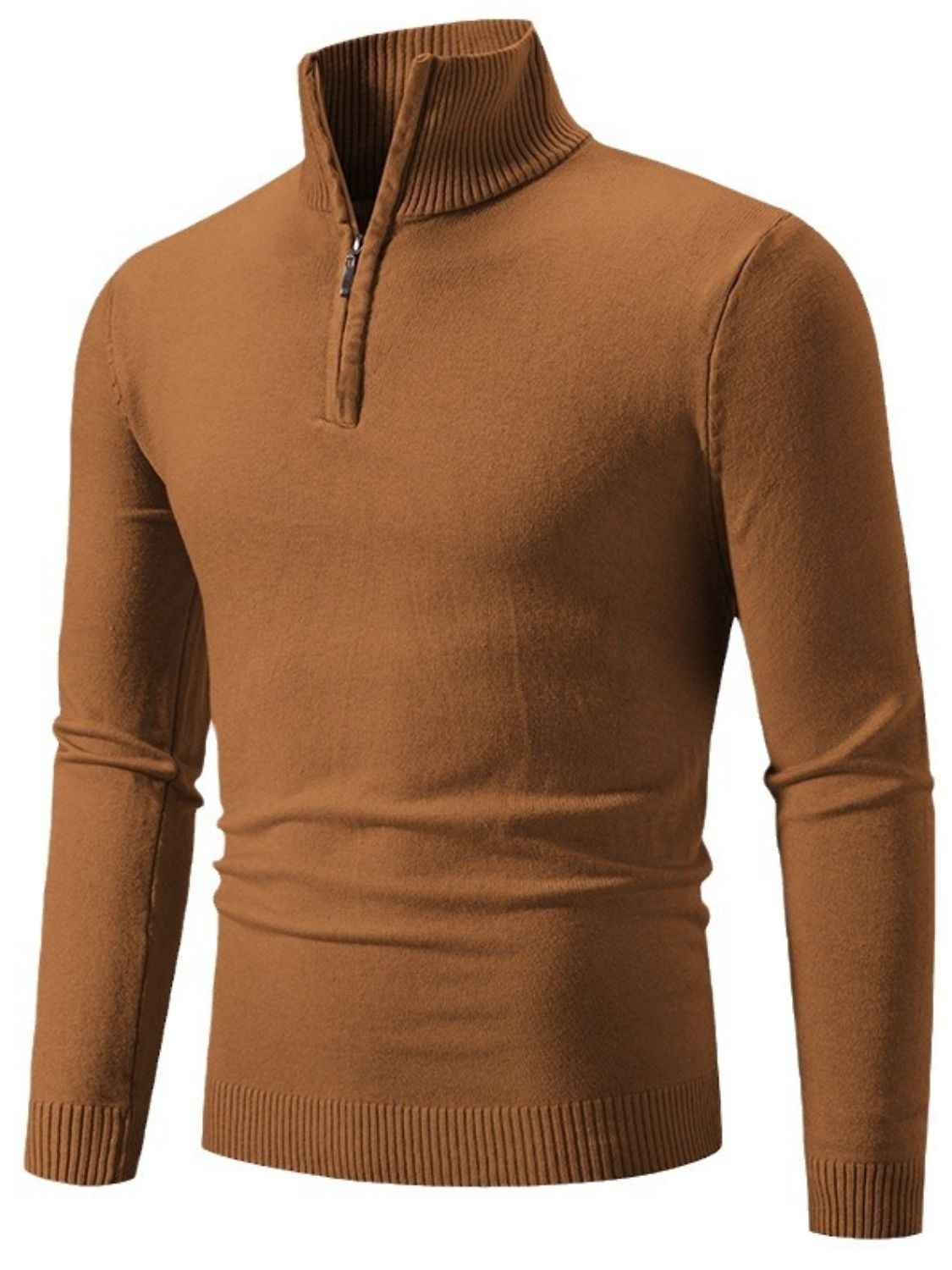 Men's Plus Size Quarter Zip Long Sleeve Knit Top - Damned Threads