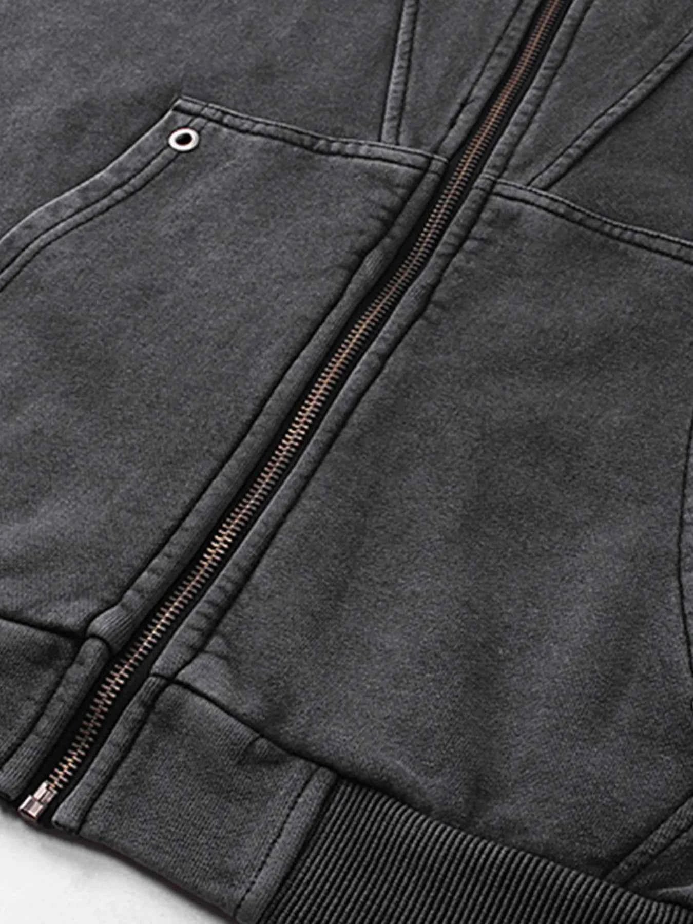 Men's Zip Up Washed Oversized Hoodie