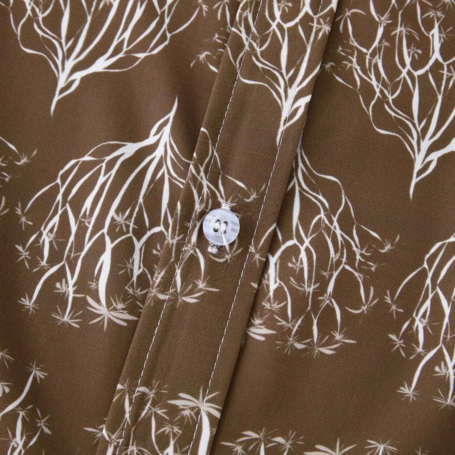 Men's Plus Size Printed Short Sleeve Button Down Shirt