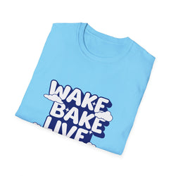 Wake Bake Live Repeat - Unisex T-Shirt (Front) - Damned Threads