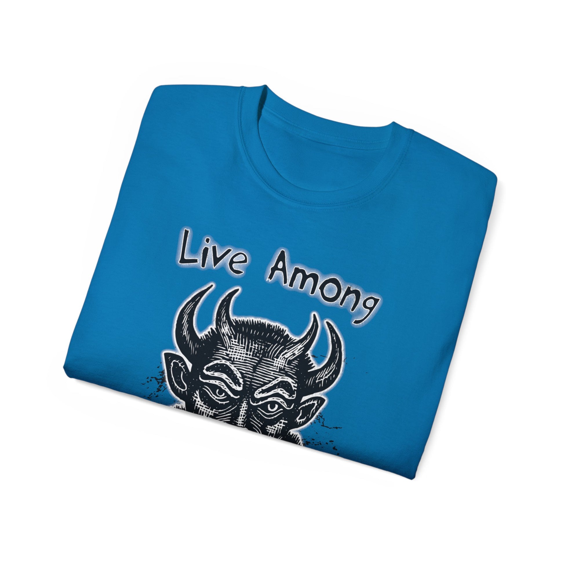 Live Among Demons - Unisex Cotton Tee (Front) - Damned Threads