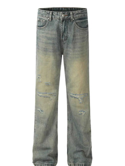 Men's Distressed Straight Leg Jeans