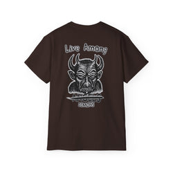 Live Among Demons - Unisex Cotton Tee (Back) - Damned Threads