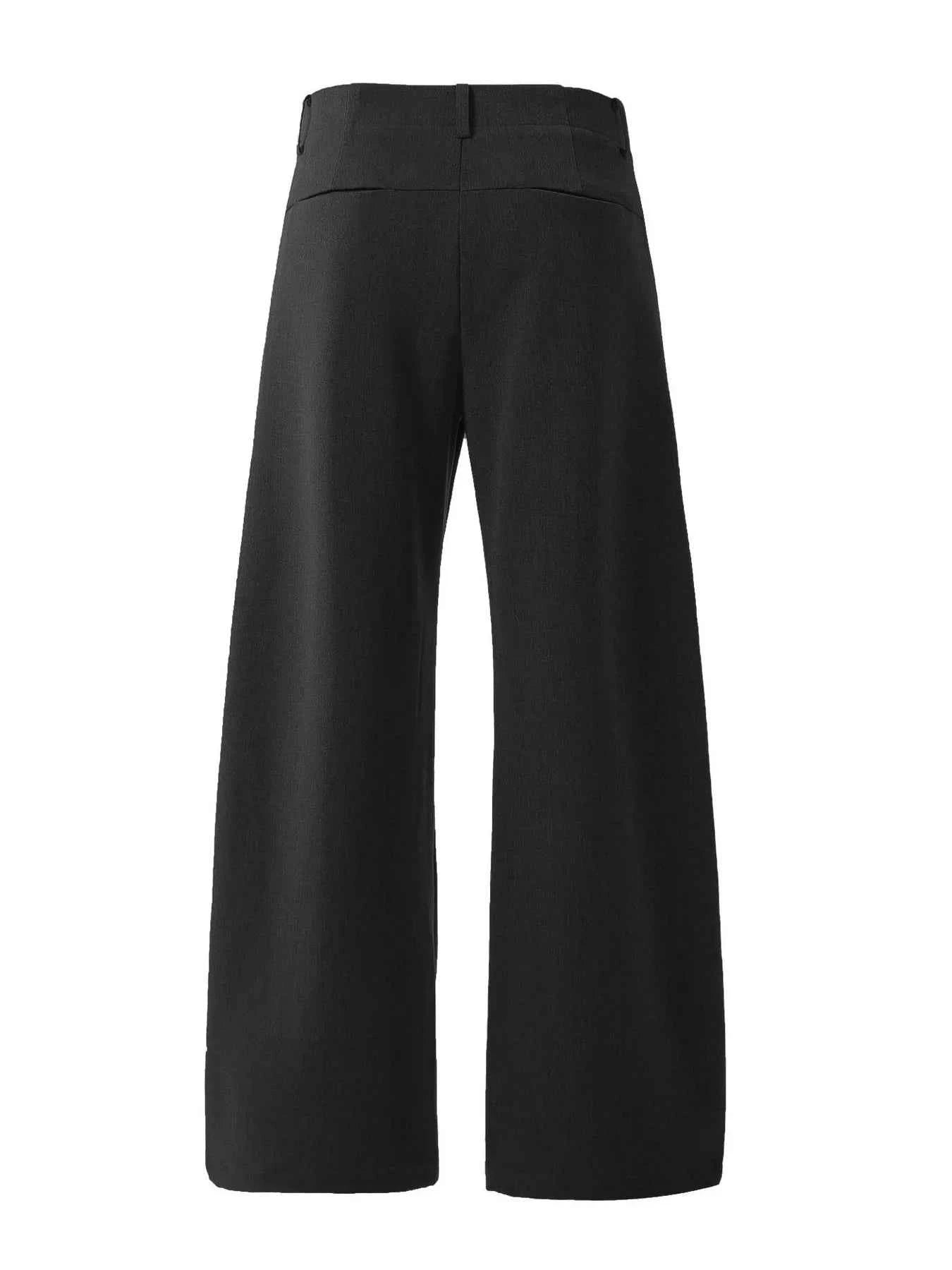 Men's High Waist Pleated Curved Pants