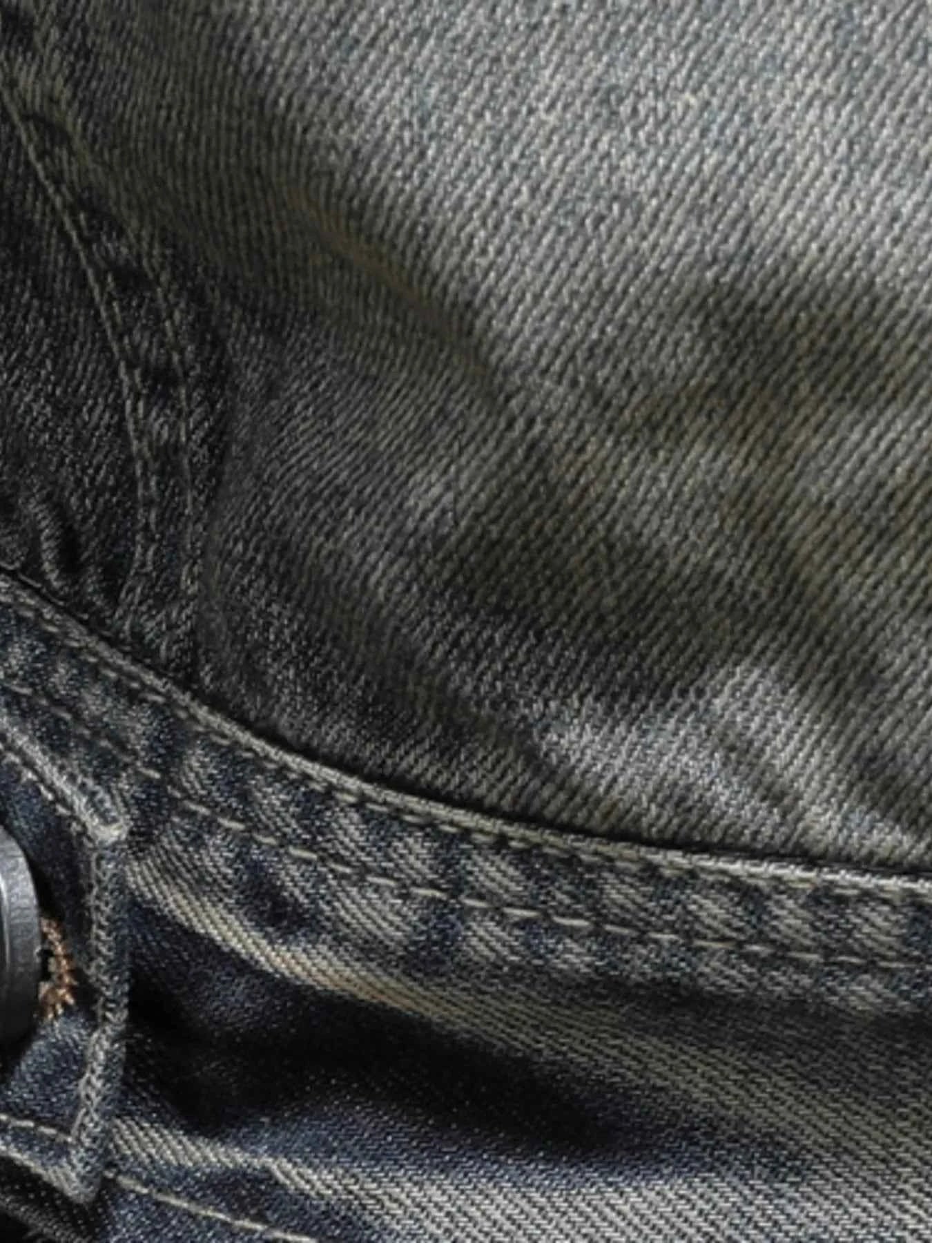 Men's Plus Size Washed Zip Up Denim Jacket with Chest Pockets