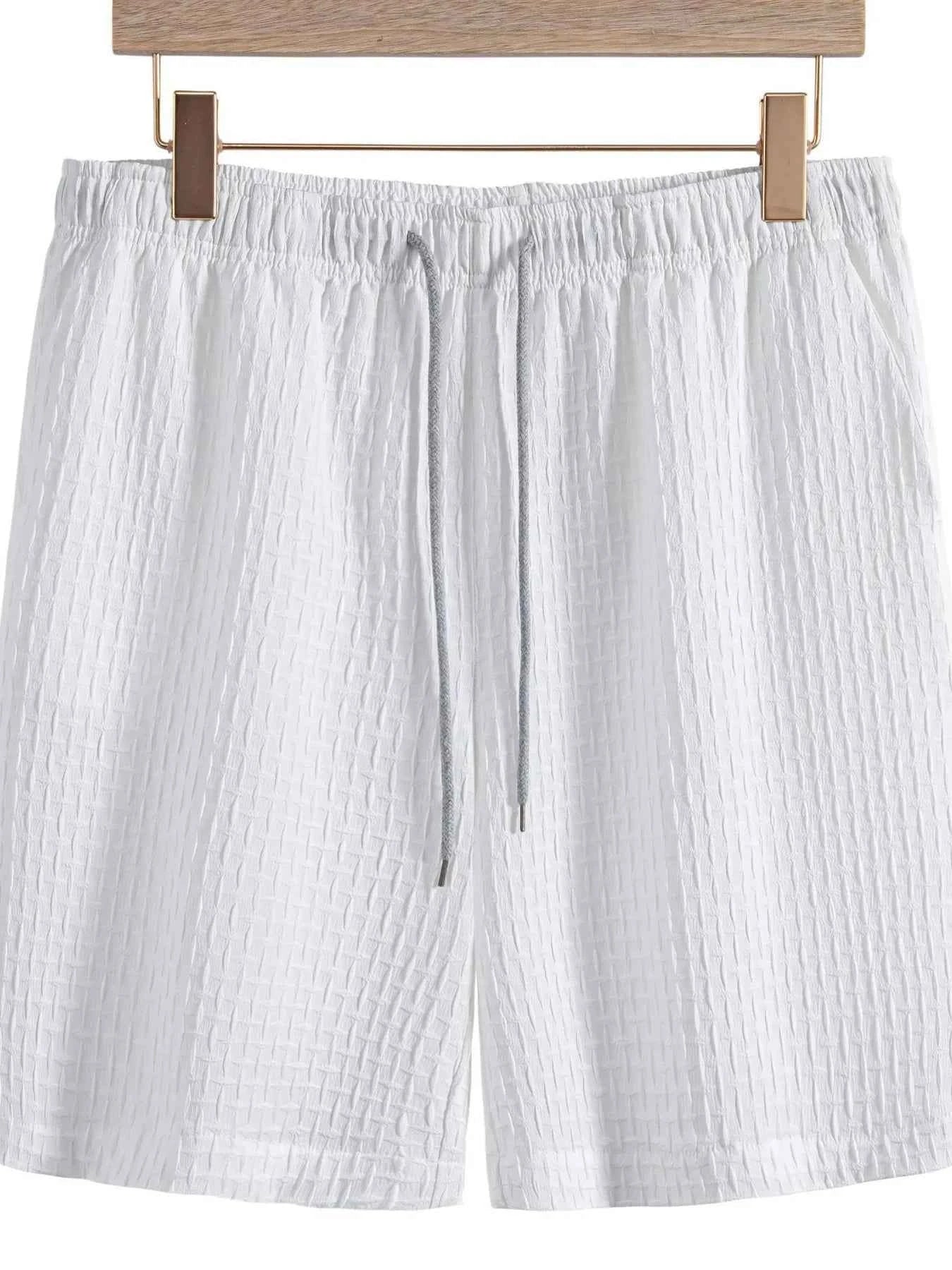 Men's Classic Textured Shorts with Elastic Waist
