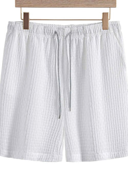 Men's Classic Textured Shorts with Elastic Waist