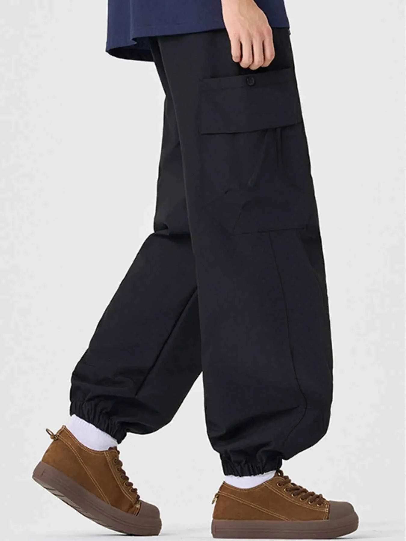 Men's Plus Size Casual Cargo Pants with Multiple Pockets