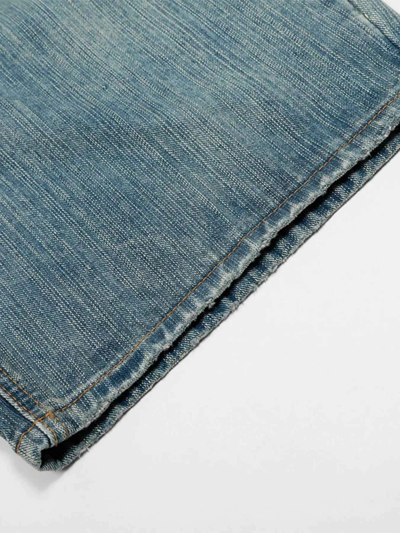 Men's High Waist Washed Curved Jeans