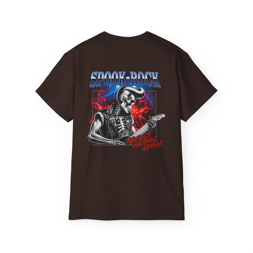 Spook-Rock - Unisex Cotton Tee (Back) - Damned Threads