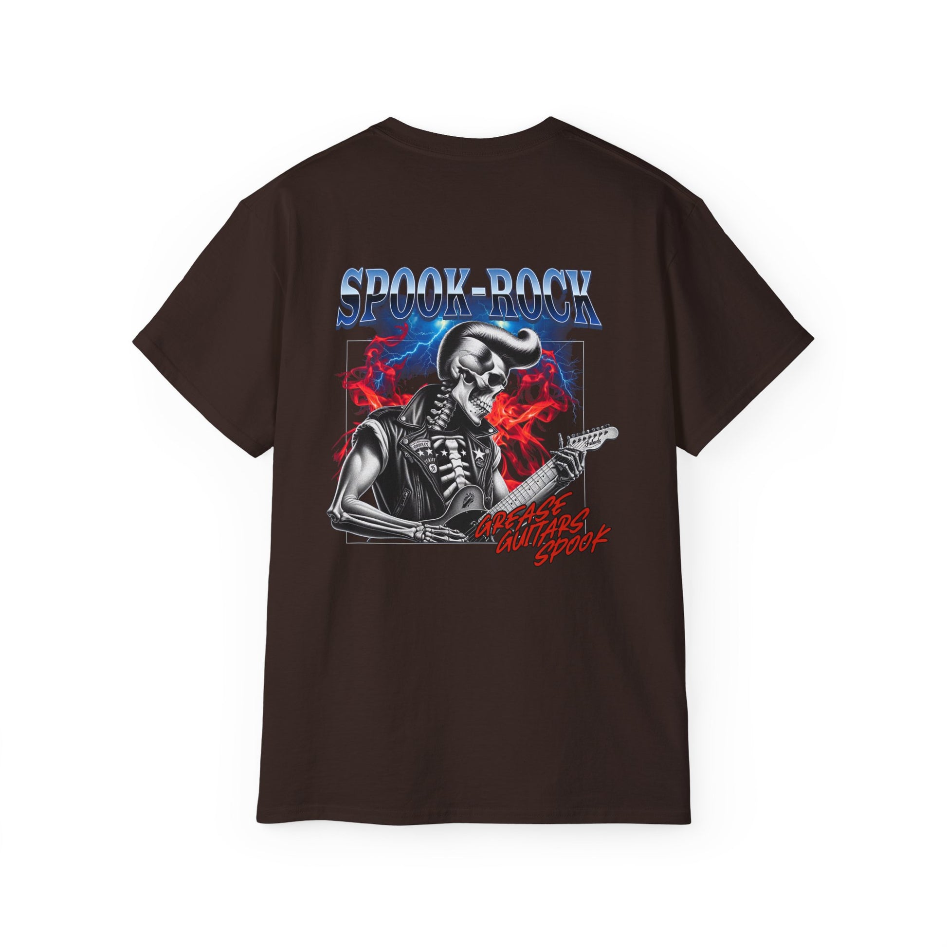 Spook-Rock - Unisex Cotton Tee (Back) - Damned Threads