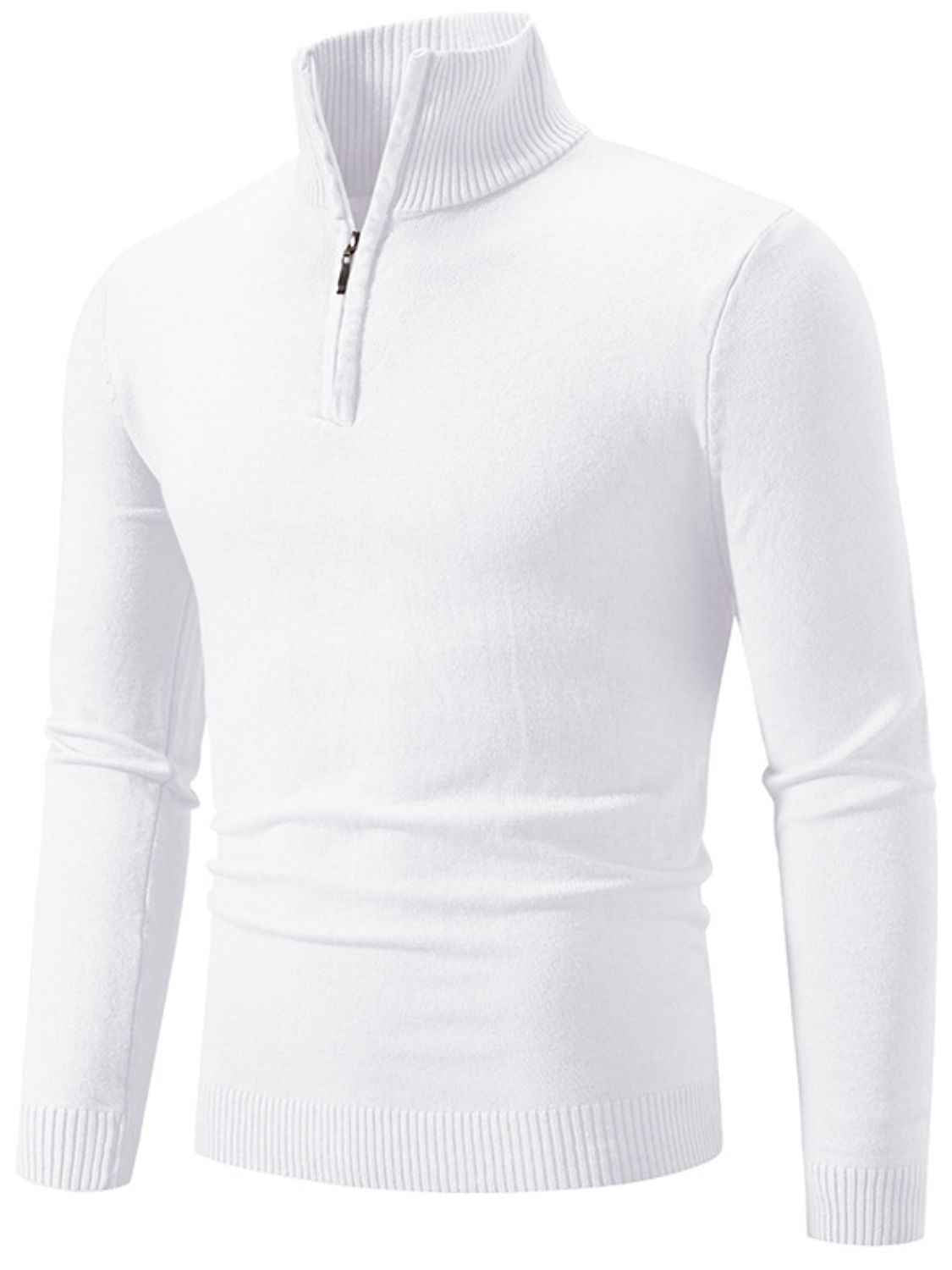 Men's Plus Size Quarter Zip Long Sleeve Knit Top - Damned Threads