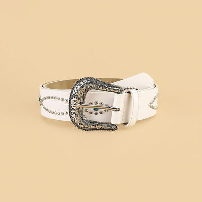 PU Leather Rhinestone Belt - Damned Threads