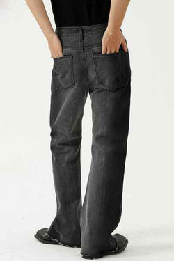 Frayed Hem Jeans with Pockets - Damned Threads