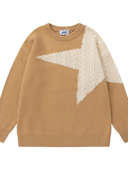 Men's Oversized Star Pattern Knit Sweater