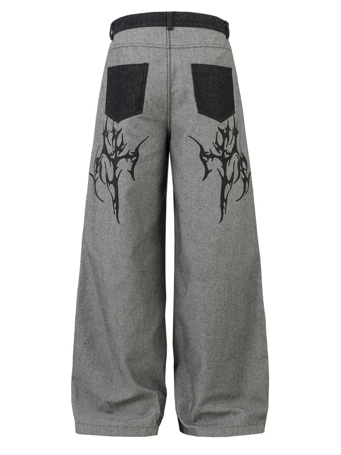 Men's Lightning Pattern Wide Leg Jeans