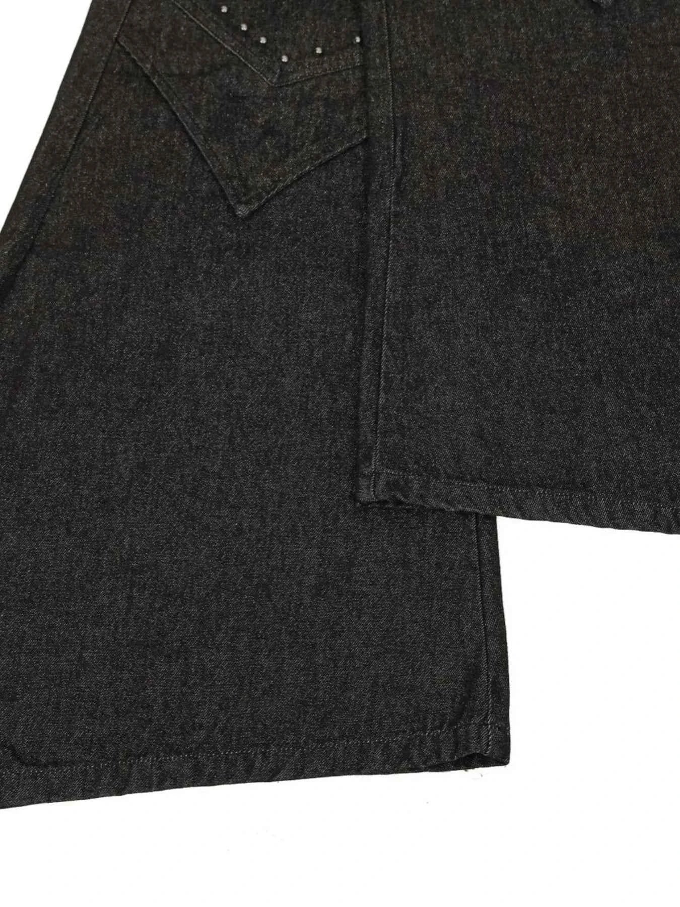 Men's Wide Leg Studded Jeans