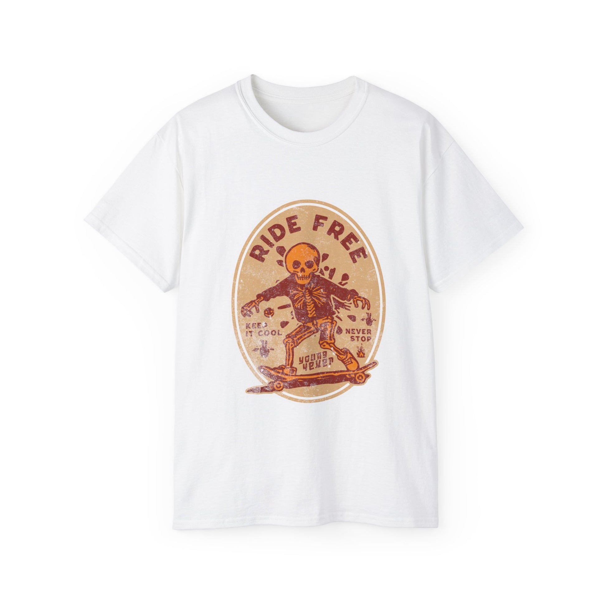 Ride Free - Unisex Cotton Tee (Front) - Damned Threads
