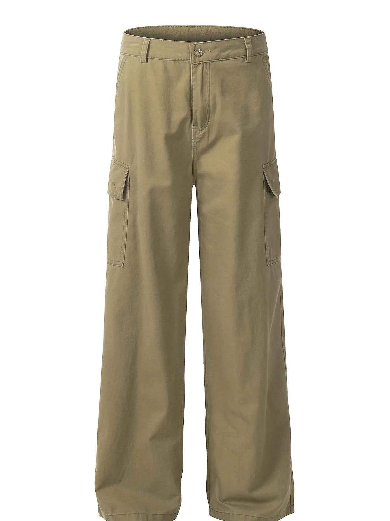 Men's Wide Leg Cargo Pants with Side Pockets