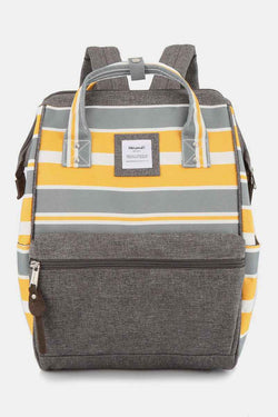 Himawari Striped Waterproof Nylon Backpack Bag with Side Pockets - Damned Threads