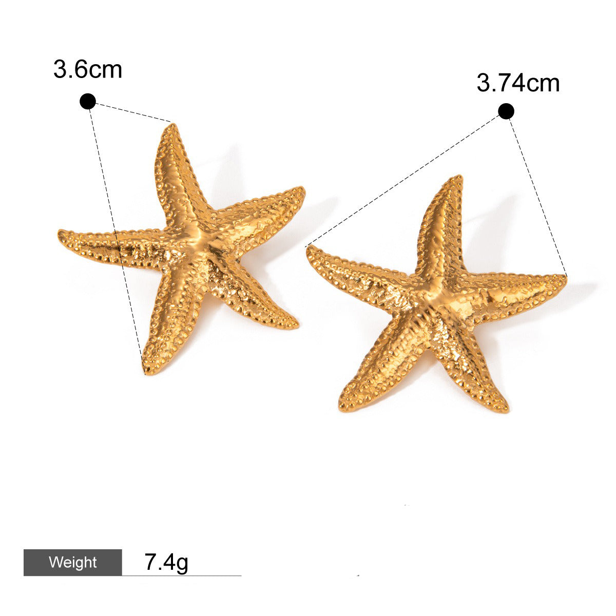 18K Gold-Plated Starfish/Shell/Conch/Bee-Shaped Earrings - Damned Threads