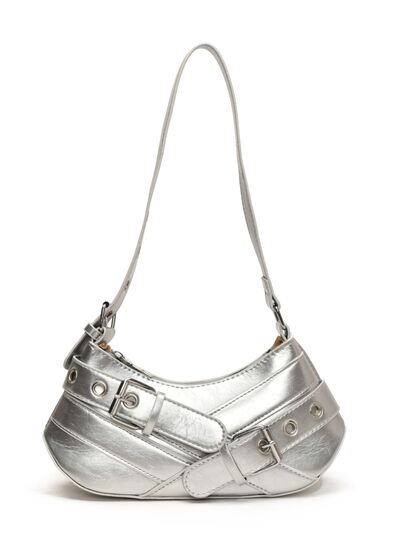 PU Leather Buckle Shoulder Bag - Damned Threads