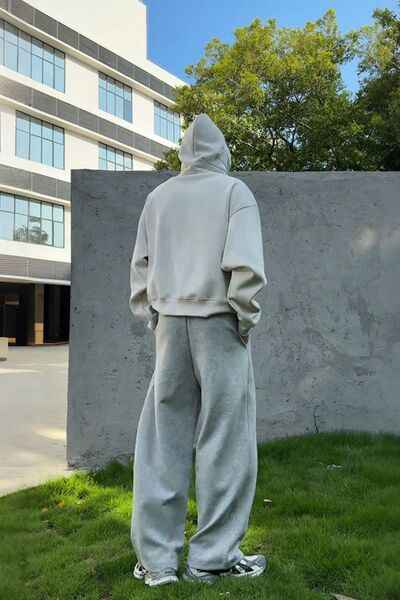 Men's Drop Shoulder Long Sleeve Hoodie with Pocket - Damned Threads