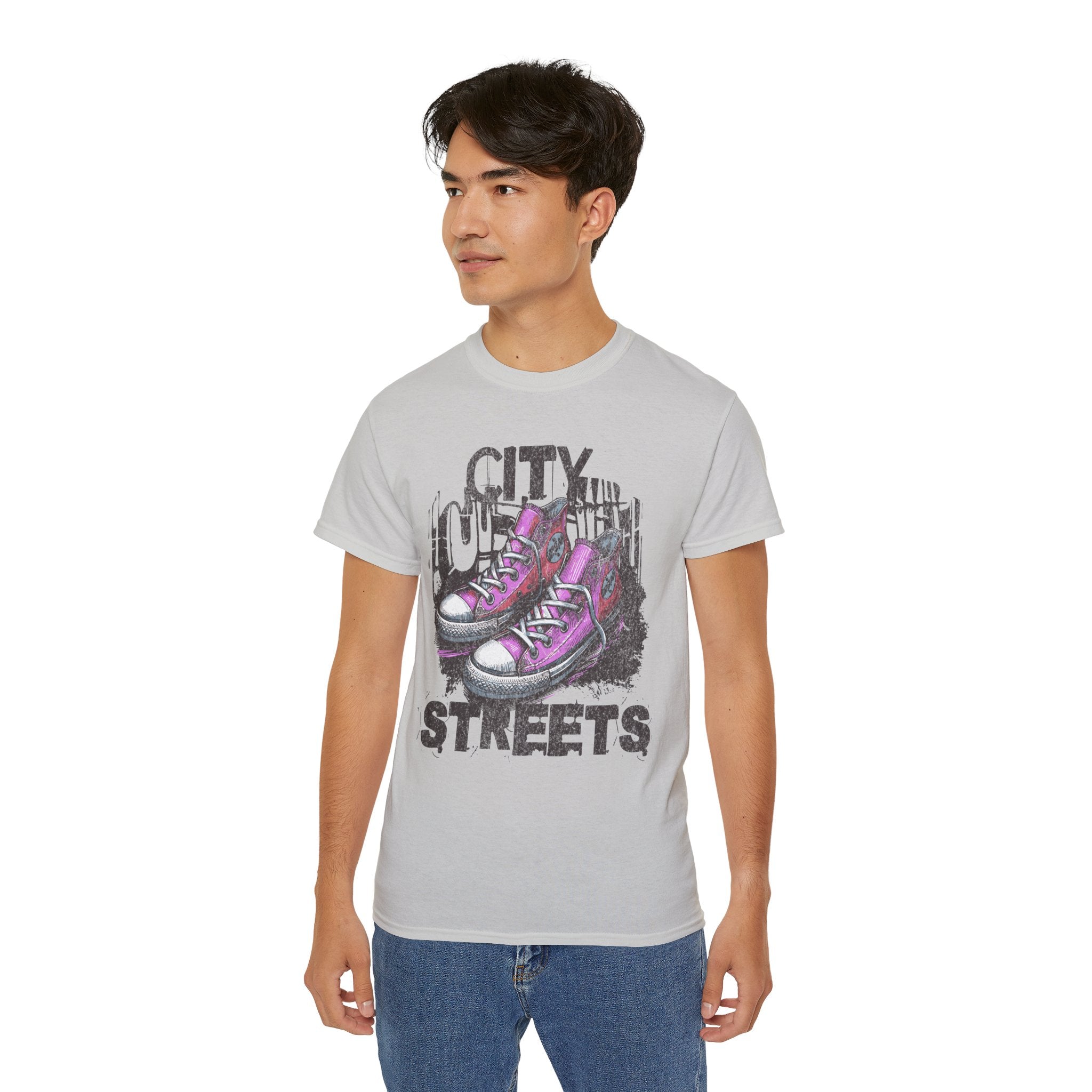 City Streets - Unisex Cotton Tee (Front) - Damned Threads