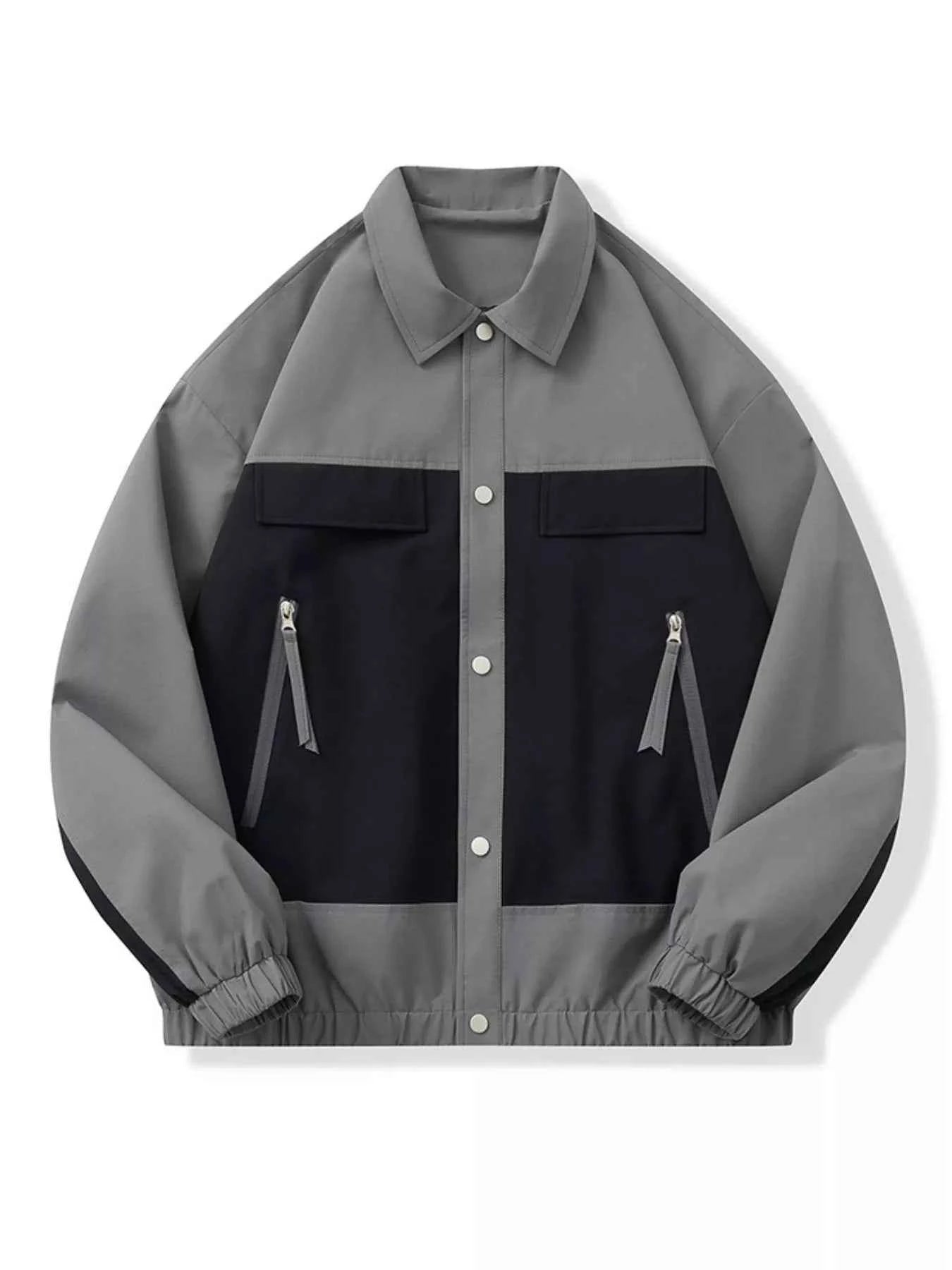 Men's Full Size Snap Down Long Sleeve Jacket Plus Size