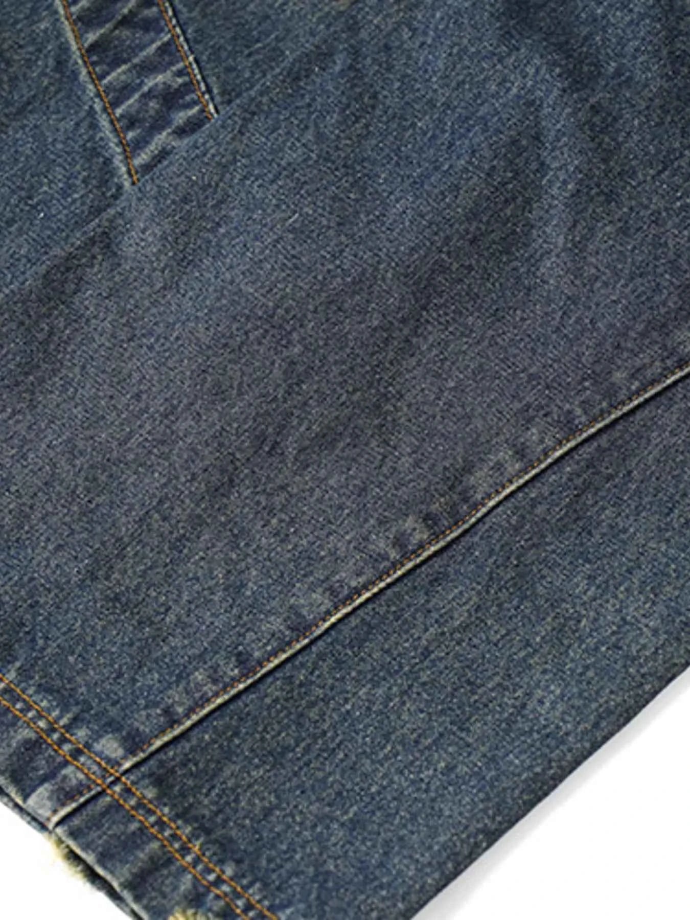 Men's Frayed Hem Loose Fit Jeans