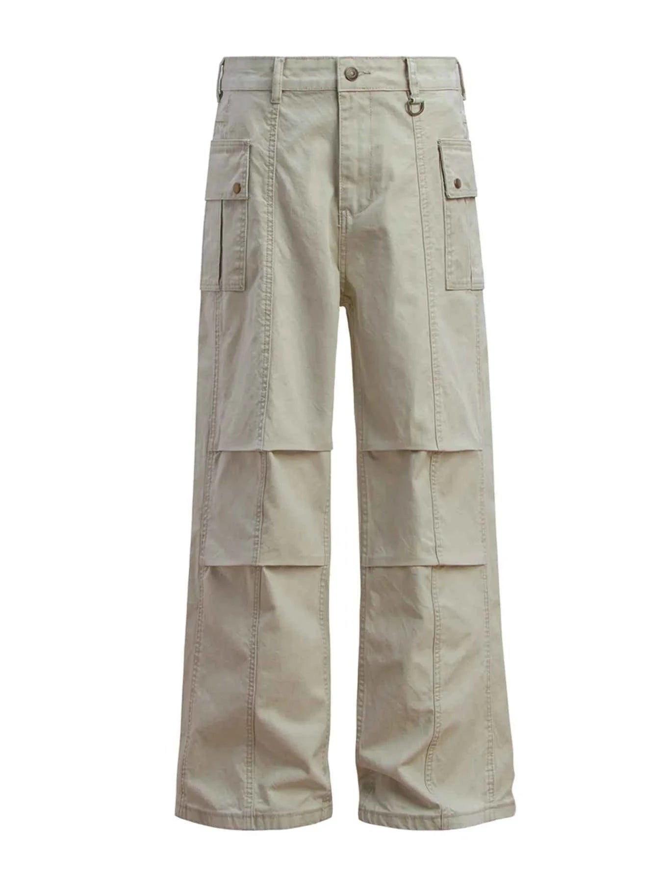 Men's Casual Cargo Wide Leg Pants with Multi-Pockets