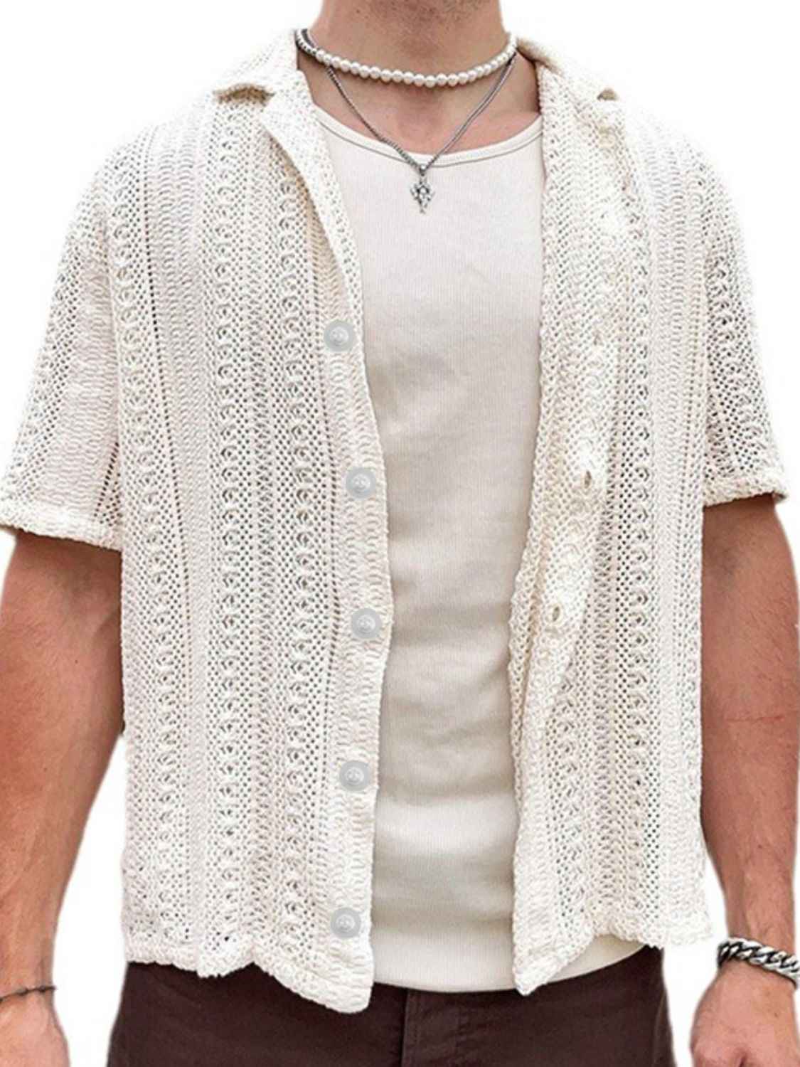 Men's Full Size Button Down Short Sleeve Shirt Plus Size - Damned Threads