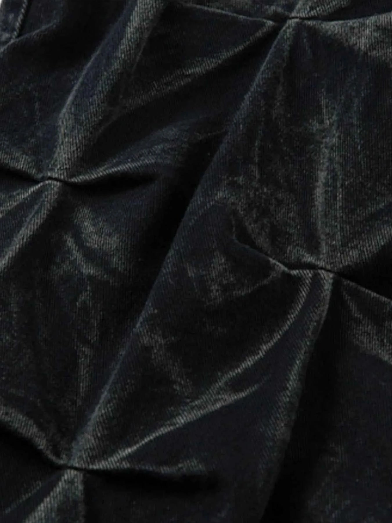 Men's Wide Leg Jeans with Ruched Detail