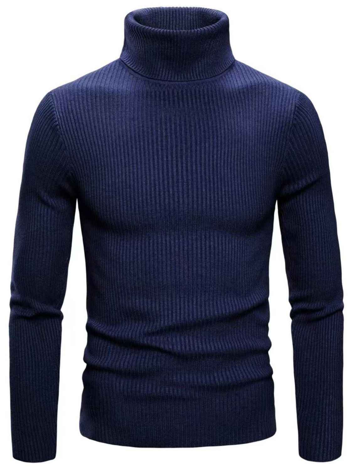 Men's Turtleneck Long Sleeve Ribbed Sweater - Damned Threads