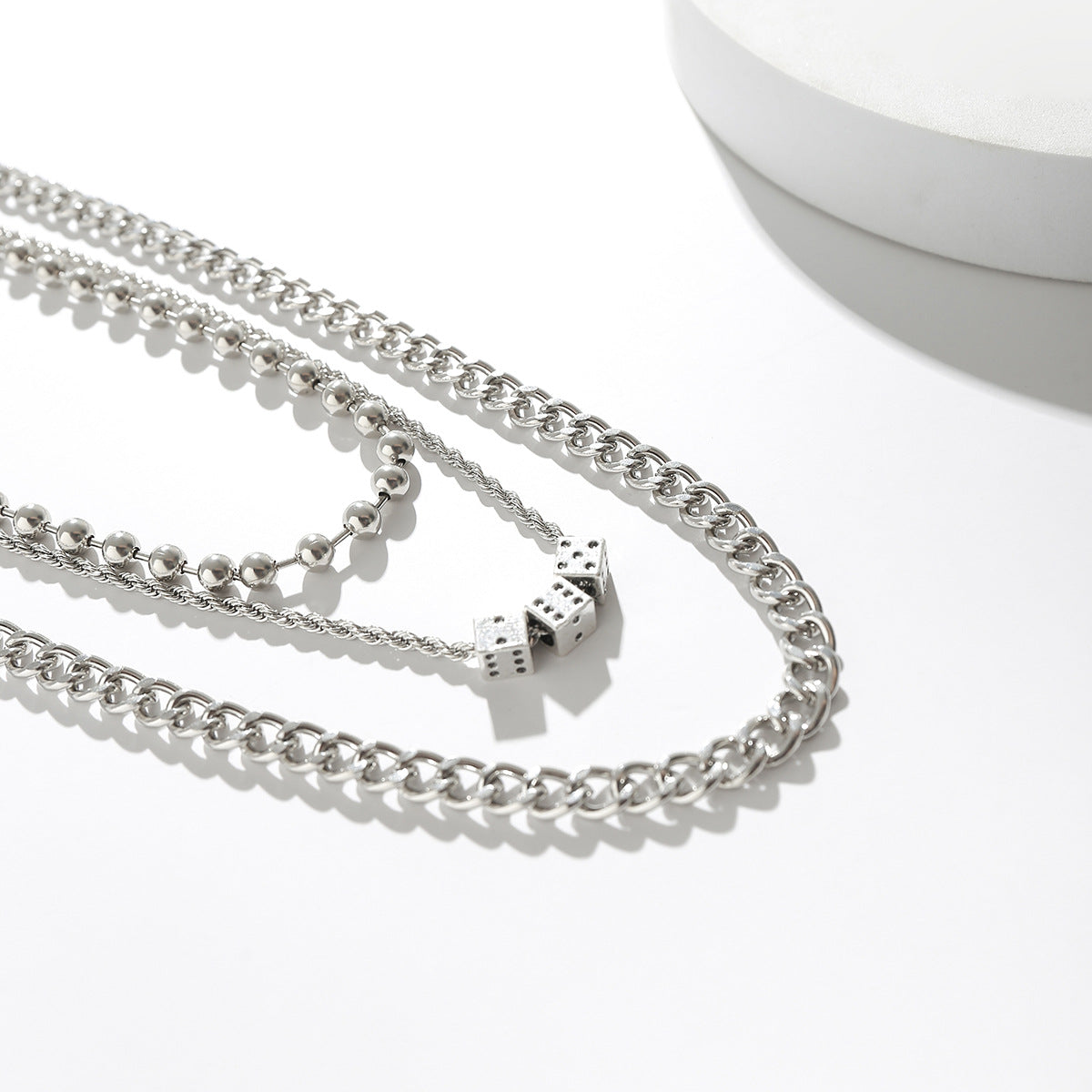 Three-Layer Stacked With Dice Necklace - Damned Threads